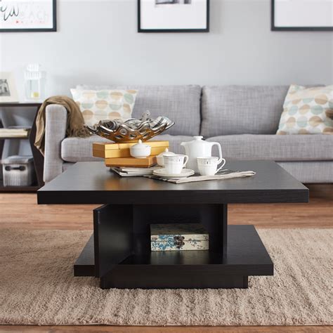 Affordable Black Wood Coffee Table Set